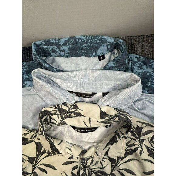 TravisMathew Men's Polo Shirts Lot of 3 L Leaf & Floral Patterns Short Sleeves - Picture 2 of 13